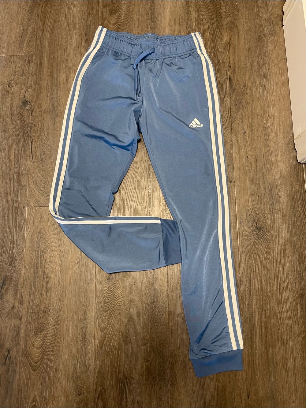 adidas Blue Jogger Pants with White 3-Stripes